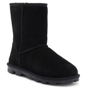 UGG Essential Booties Size 9 Black Shearling Uggplush Wool Foam Footbed NEW